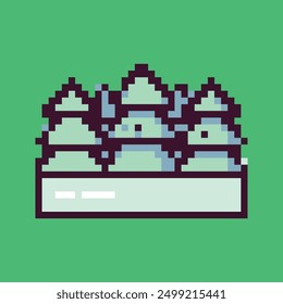 Pixel art illustration showcasing a vibrant and detailed nature scene. This digital artwork features a lush forest landscape, complete with pixelated trees, rolling hills, and a tranquil river flowing