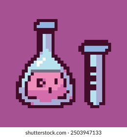Pixel art illustration showcasing a vibrant and detailed office and school supplies scene. This digital artwork features a variety of pixelated items such as notebooks, pencils, erasers, rulers