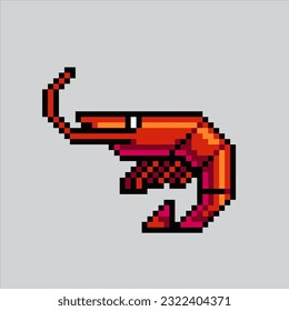 Pixel art illustration Shrimp. Pixelated Shrimp. Sea shrimp coral icon pixelated
for the pixel art game and icon for website and video game. old school retro.