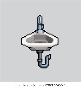 Pixel art illustration Sink. Pixelated Sink. Sink pixelated for the pixel art game and icon for website and video game. old school retro.