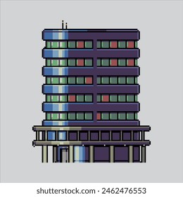 Pixel art illustration Skyscrapper. Pixelated Building. Skyscrapper City Building pixelated for the pixel art game and icon for website and video game. old school retro.