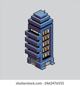 Pixel art illustration Skyscrapper. Pixelated Building. Skyscrapper City Building pixelated for the pixel art game and icon for website and video game. old school retro.