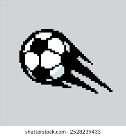 Pixel arte ilustração bola de futebol. Bola de Futebol Pixelizado. Futebol Bola de futebol pixelated para o jogo de arte de pixel e ícone para site e vídeo game.
