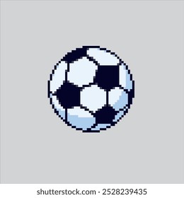 Ilustración de arte de píxel Soccer Ball. Balón de fútbol pixelado. Balón de fútbol pixelado para el juego del arte del pixel y el icono para el Sitio web Video y el juego.
