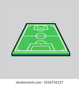 Pixel arte ilustração Campo de futebol. Pixelated Football Field.... Futebol Campo Verde pixelated para o jogo de arte de pixel e ícone para site e vídeo game.