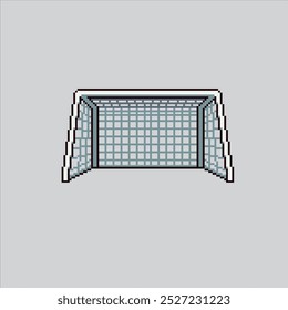 Pixel art illustration Soccer Goal. Pixelated Football Goal. Soccer Football Goal Gate pixelated for the pixel art game and icon for website and video game. old school retro.