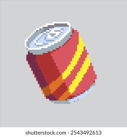 Ilustración de arte de píxeles Soda. Lata de refresco pixelada. Can of Soda Drink Icon pixelado para el juego de arte de píxeles e ícono para el Sitio web Video y el juego.