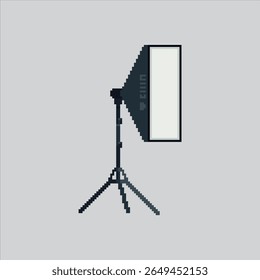Pixel art illustration Soft Box Lamp. Pixelated Camera Lighting. Camera Light Soft Box Lamp Icon pixelated for the pixel art game and icon for website and video game. old school retro.