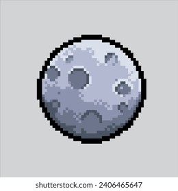 Pixel art illustration Space Moon. Pixelated Moon. Space Moon satellite pixelated for the pixel art game and icon for website and video game.