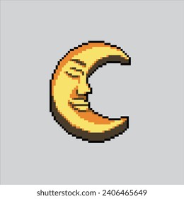 Pixel art illustration Space Moon. Pixelated Moon. Space Moon satellite pixelated for the pixel art game and icon for website and video game.