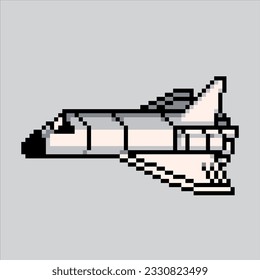 Ilustración de arte de píxeles Plano espacial. Icono Pixelated Spaceship.Space Plane pixelado
para el juego de arte píxel e icono para el sitio web y el juego de vídeo. retro de la vieja escuela.