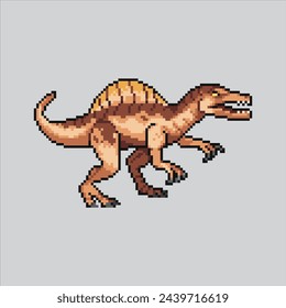 Ilustración de arte en píxeles Spinosaurus. Spinosaurus Pixelado. Spinosaurus Pixelado de dinosaurio
para el juego pixel art y el icono para el sitio web y el videojuego.