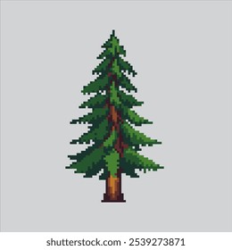 Pixel art illustration Spruce Tree. Pixelated Forest Tree. Simple Forest Spruce Tree Icon pixelated for the pixel art game and icon for website and video game. old school retro.