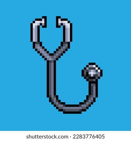 Ilustración de arte de Pixel Stethoscope. Estetioscopio Pixelado. Estetioscopio médico pixelado
para el juego de arte píxel e icono para el sitio web y el juego de vídeo. retro de la vieja escuela.