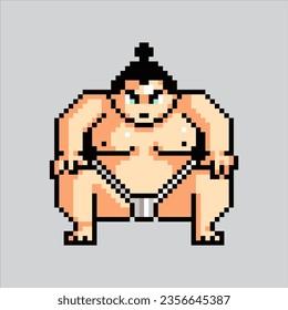 Pixel art illustration Sumo. Pixelated Sumo Guy. Japanese Sumo Guy icon pixelated
for the pixel art game and icon for website and video game. old school retro.