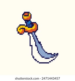 Pixel art illustration Sword. Pixelated pirate sword. Pirate sword pixelated for the pixel art game and icon for website and video game. old school retro.