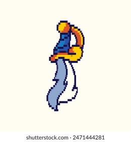 Pixel ilustración de arte Espada. Espada pirata pixelada. Espada pirata pixelada para el juego de pixel art e ícono para el Sitio web Video y