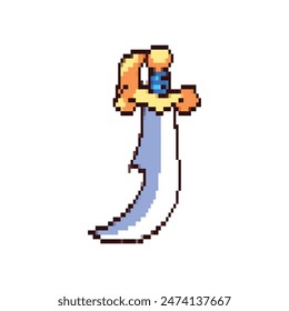 Pixel ilustración de arte Espada. Espada pirata pixelada. Espada pirata pixelada para el juego de pixel art e ícono para el Sitio web Video y
