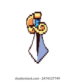 Pixel art illustration Sword. Pixelated pirate sword. Pirate sword pixelated for the pixel art game and icon for website and video game. old school retro.