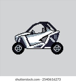 Pixel art illustration SXS Off-road Car. Pixelated Adventure Car.  SXS Off-Road adventure Car Icon pixelated for the pixel art game and icon for website and video game. old school retro.