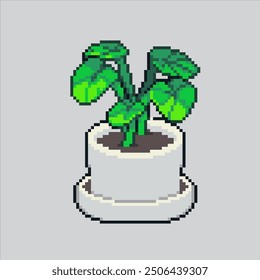 Pixel art illustration Table Plant. Pixelated Pot Plant. Table Pot Plant pixelated for the pixel art game and icon for website and video game. old school retro.