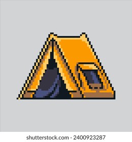 Pixel art illustration Tent Camp. Pixelated Tent Camp. Tent Camp for camping pixelated for the pixel art game and icon for website and video game. 