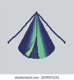 Pixel art illustration Tent. Pixelated Camping Tent. Simple Hiking Camping Tent Icon pixelated for the pixel art game and icon for website and video game. old school retro.