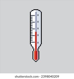 Ilustración de arte de Pixel Termometer. Termómetro pixelado. Atención médica de termómetro
pixelado para el juego de arte píxel e icono para el sitio web y el videojuego. retro de la vieja escuela.
