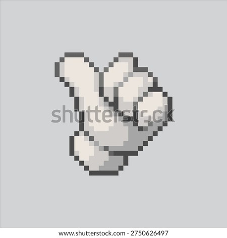Pixel art illustration Thumbs Up. Pixelated Thumbs Emoji. Thumbs Up Emoji Expression Icon pixelated for the pixel art game and icon for website and video game. old school retro.