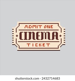 Pixel art illustration Ticket. Pixelated Cinema ticket. Cinema Theatre Ticket pixelated
for the pixel art game and icon for website and video game. old school retro.