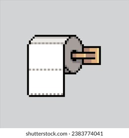Pixel art illustration Toilet paper. Pixelated Toilet Paper. Toilet Paper pixelated for the pixel art game and icon for website and video game. old school retro.