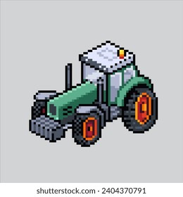 Pixel art illustration Tractor. Pixelated Tractor. Farm Tractor 
pixelated for the pixel art game and icon for website and video game.