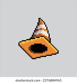 Pixel art illustration traffic cone. Pixelated traffic cone. traffic cone safety icon pixelated for the pixel art game and icon for website and video game. old school retro.