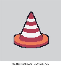 Pixel art illustration Traffic Cone. Pixelated Safeline. Traffic Cone Safe Line icon pixelated for the pixel art game and icon for website and video game. old school retro.