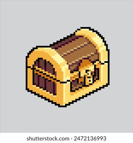 Pixel art illustration Treasure Chest. Pixelated Treasure Box. Treasure Chest Box pixelated for the pixel art game and icon for website and video game. old school retro.