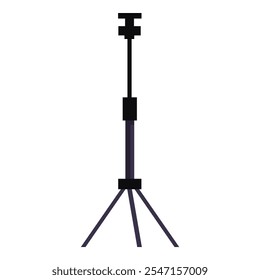 Pixel art illustration of a tripod stand, ideal for photographers and videographers seeking stability and portability