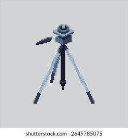 Pixel art illustration Tripod Stand. Pixelated Camera Tripod. Camera Tripod Stand Icon pixelated for the pixel art game and icon for website and video game. old school retro.