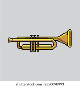 Ilustración de arte de Pixel Trumpet. Trumpet Pixelado. Icono de la música de trompeta pixelado
para el juego de arte píxel e icono para el sitio web y el juego de vídeo. retro de la vieja escuela.