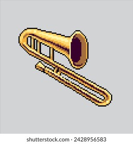 Pixel art illustration Trumpet. Pixelated Trumpet. Trumpet music instrument.
pixelated for the pixel art game and icon for website and video game. old school retro.