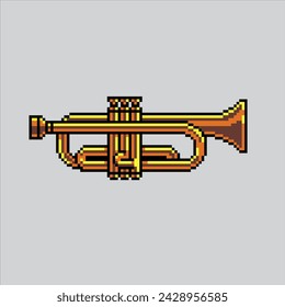 Pixel art illustration Trumpet. Pixelated Trumpet. Trumpet music instrument.
pixelated for the pixel art game and icon for website and video game. old school retro.