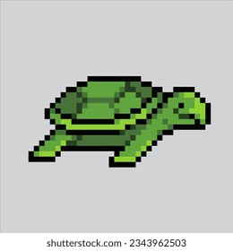 Ilustración de arte de Pixel Tortuga. Tortuga Pixelada. Ampolla de reptiles de tortuga: ícono de la teoría animal pixelado
para el juego de arte píxel e icono para el sitio web y el juego de vídeo. retro de la vieja escuela.