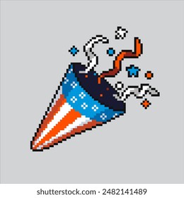 Pixel art illustration US Confetti. Pixelated United States Confetti. USA Confetti Independence Day pixelated for the pixel art game and icon for website and video game. old school retro.