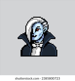 Pixel art illustration Vampire. Pixelated Vampire. Scary Vampire pixelated for the pixel art game and icon for website and video game. old school retro.