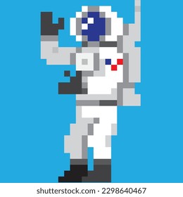 pixel art illustration vector astronaut space suit character