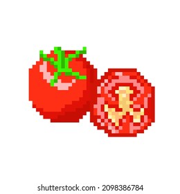 Pixel art illustration vector, fresh tomato icon