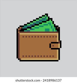 Pixel art illustration Wallet. Pixelated Money Wallet. Money Wallet card Icon.
pixelated for the pixel art game and icon for website and video game. old school retro.
