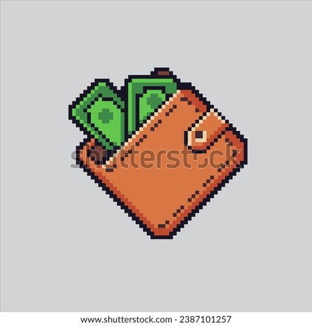 Pixel art illustration Wallet. Pixelated Wallet. Wallet coin pixelated for the pixel art game and icon for website and video game. old school retro.