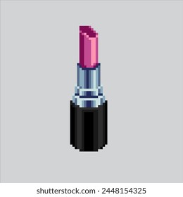 Ilustración de arte de píxeles Lápiz labial de guerra. Lápiz Labial Pixelado. Labial maquillaje pixelado para el juego de pixel art y el icono para el Sitio web Video y
