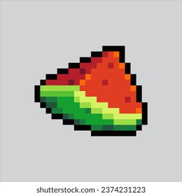 Pixel art illustration Watermelon. Pixelated watermelon. Slice of summer watermelon
icon pixelated for the pixel art game and icon for website and video game.
old school retro.