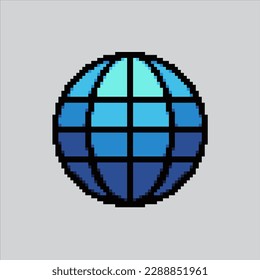 Icono web de ilustración de arte de píxeles. Icono de sitio web con píxeles. Icono del sitio web de Globe pixelado
para el juego de arte píxel e icono para el sitio web y el juego de vídeo. retro de la vieja escuela.